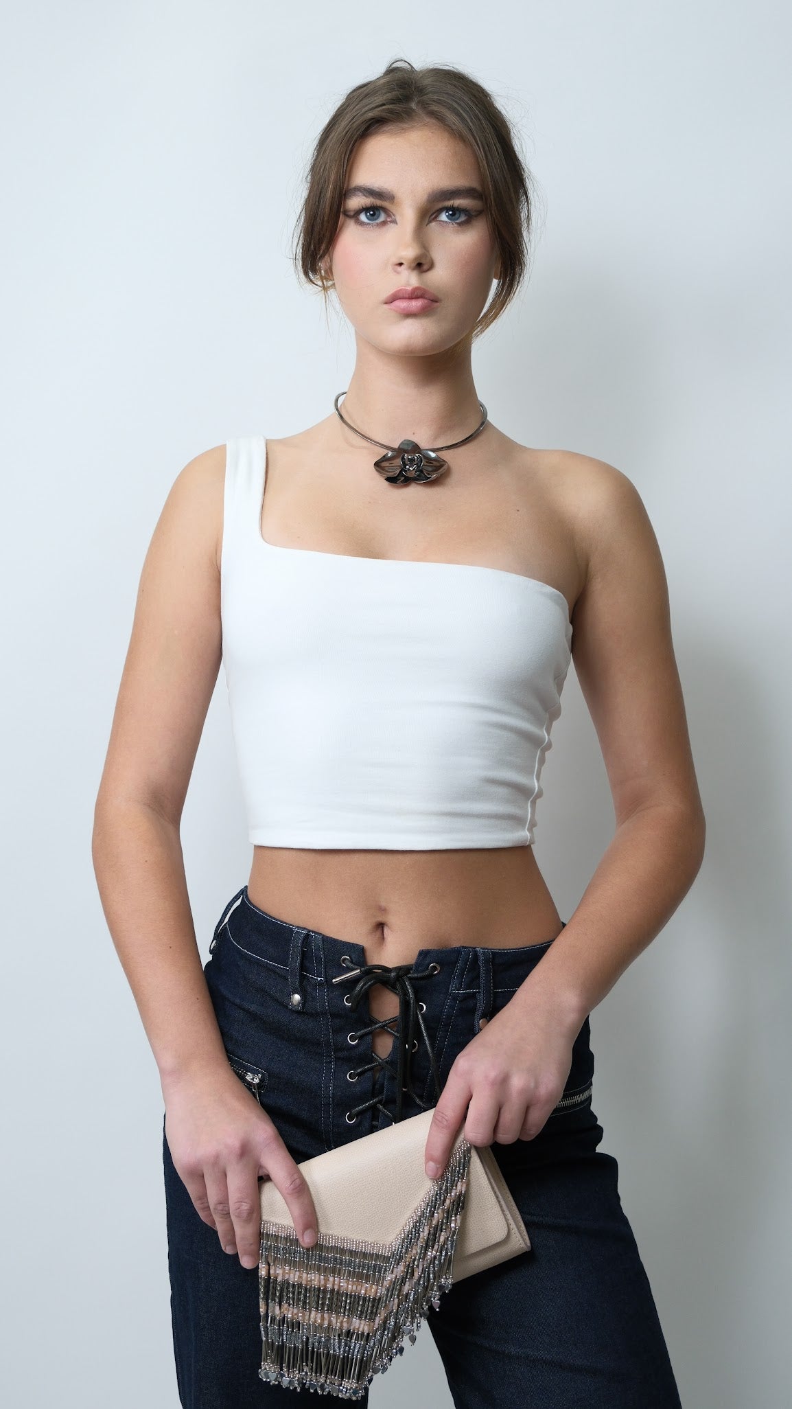Tiger Mist One-Shoulder Top