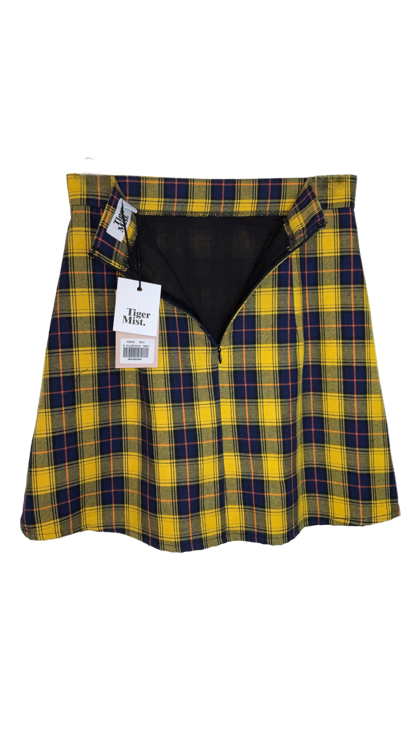 Tiger Mist “Harper Yellow Check” Skirt