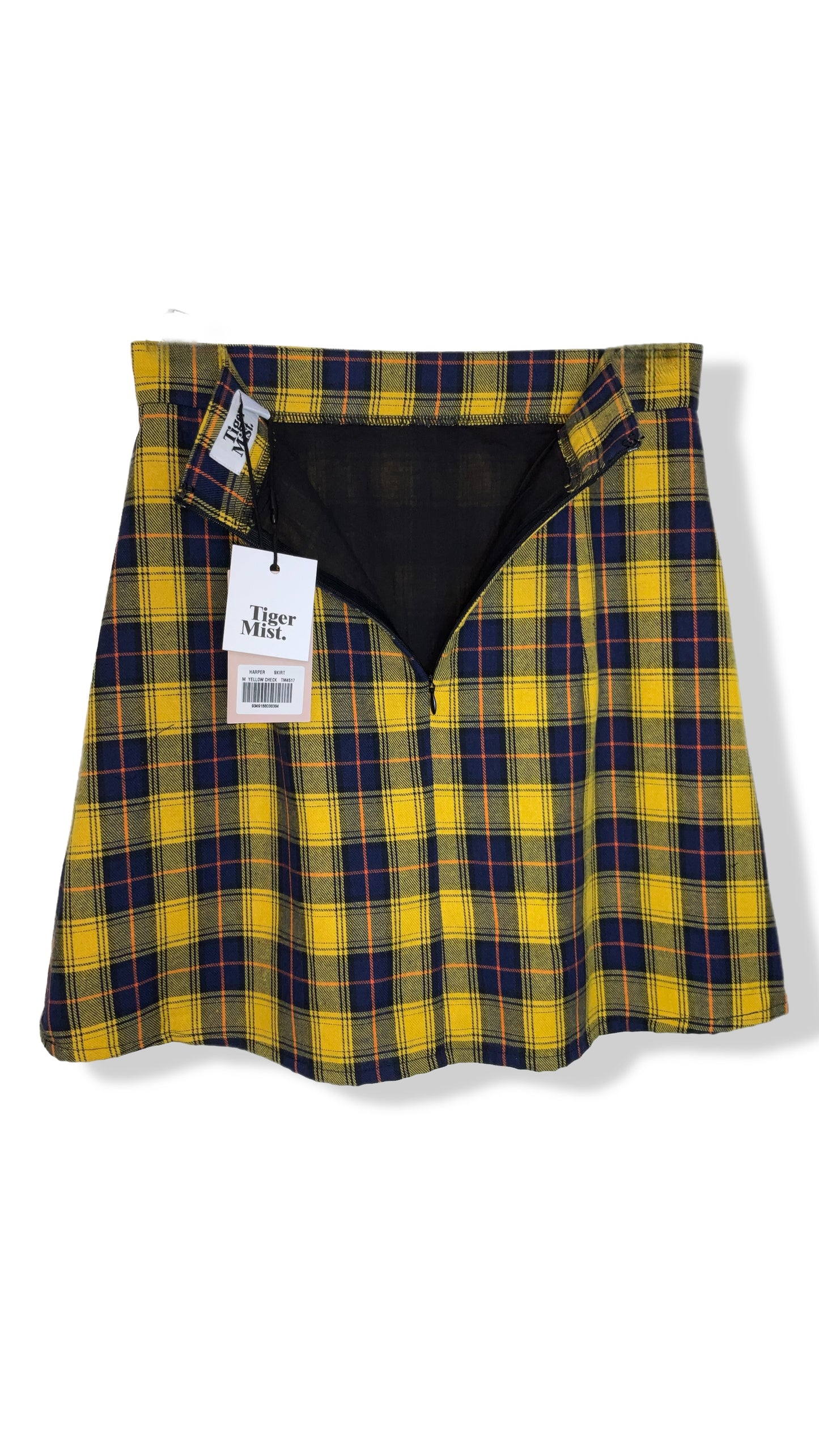 Tiger Mist “Harper Yellow Check” Skirt