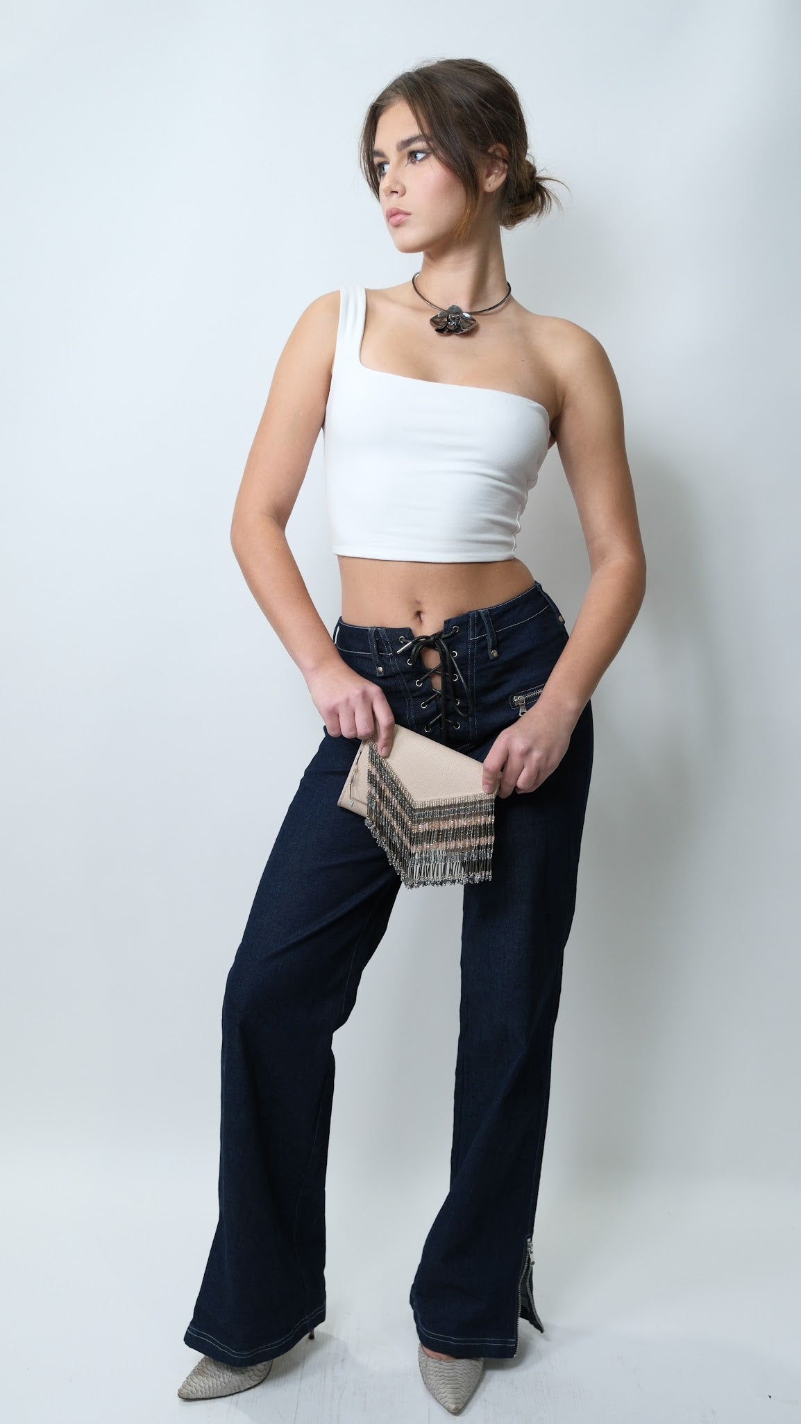 Tiger Mist One-Shoulder Top