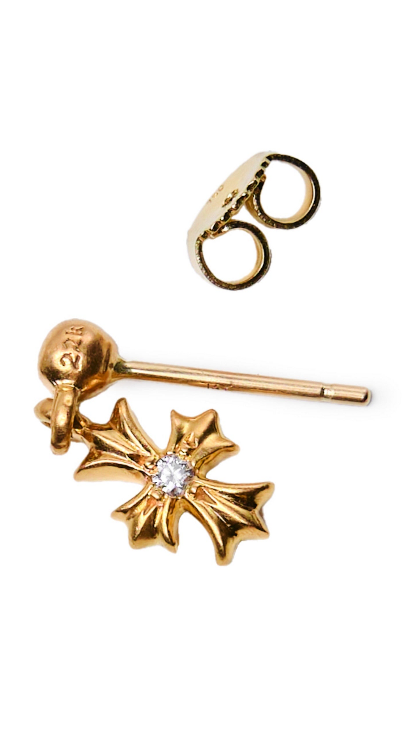 CHROME HEARTS XS Cross Earring with Diamond