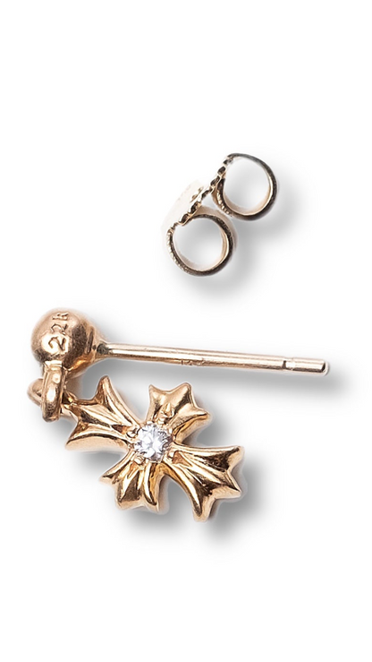 CHROME HEARTS XS Cross Earring with Diamond