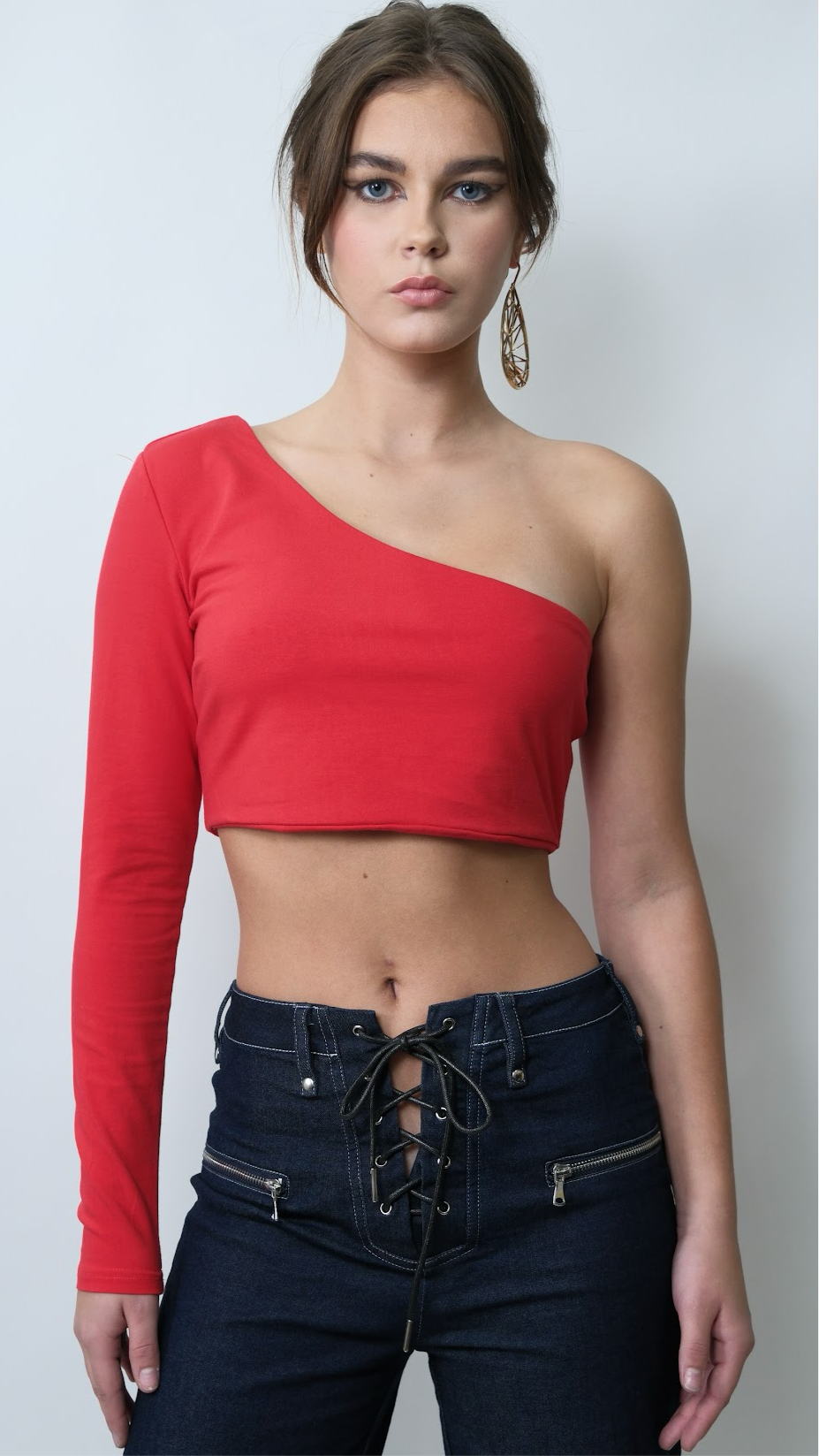 Tiger Mist One-Sleeve Cropped Top