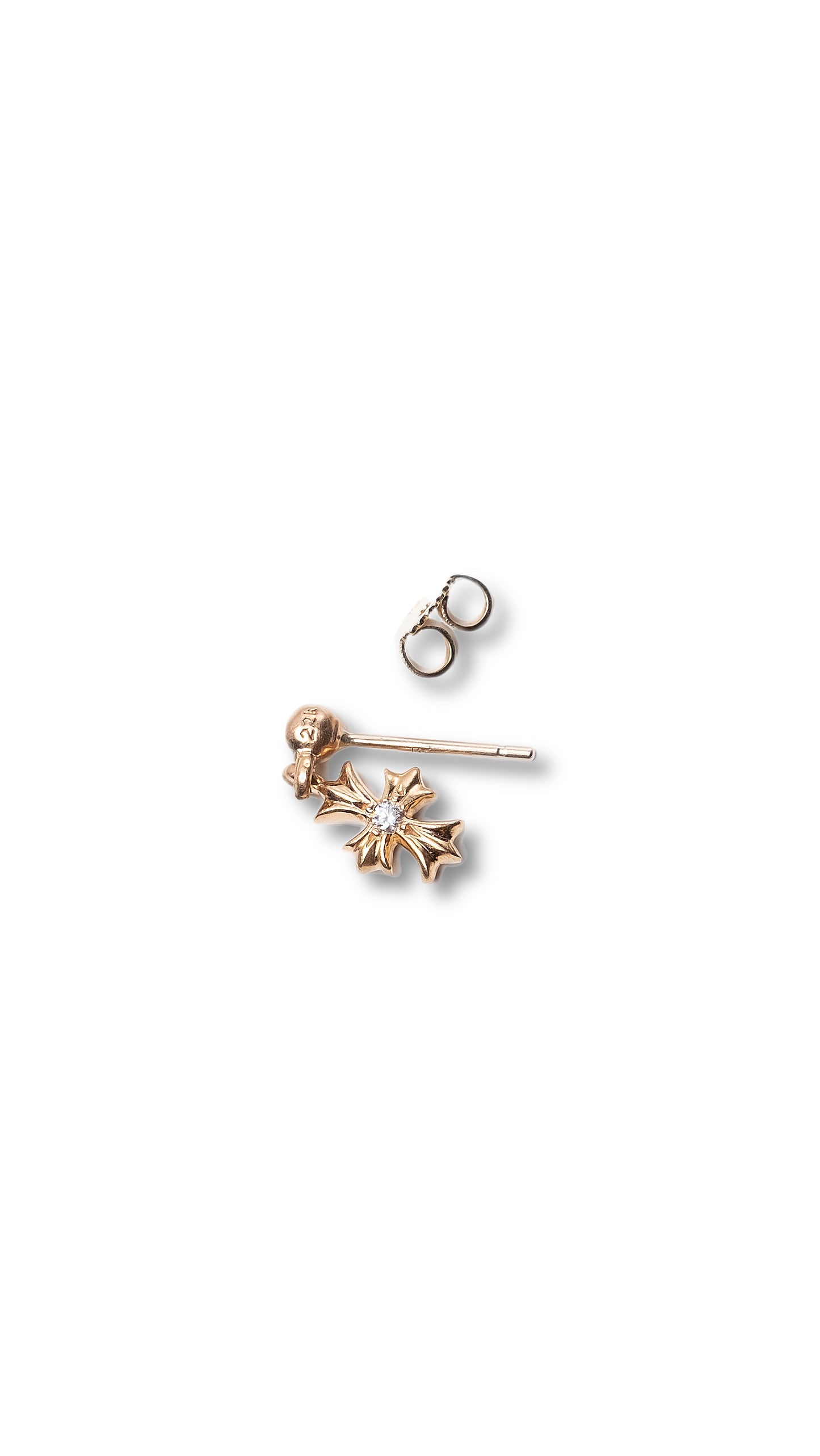 CHROME HEARTS XS Cross Earring with Diamond