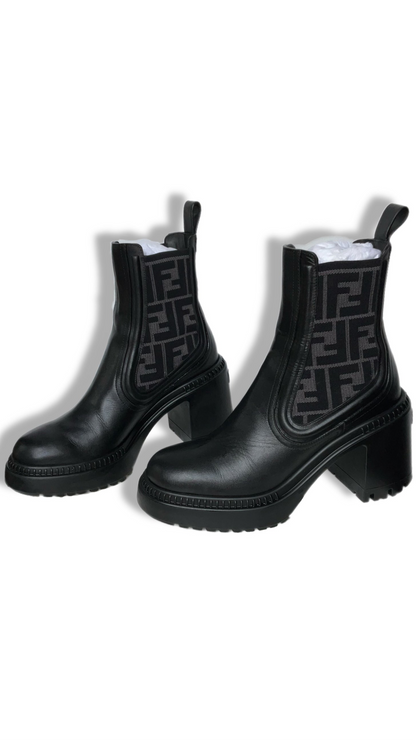 FENDI  “Black Domino” Biker Boots