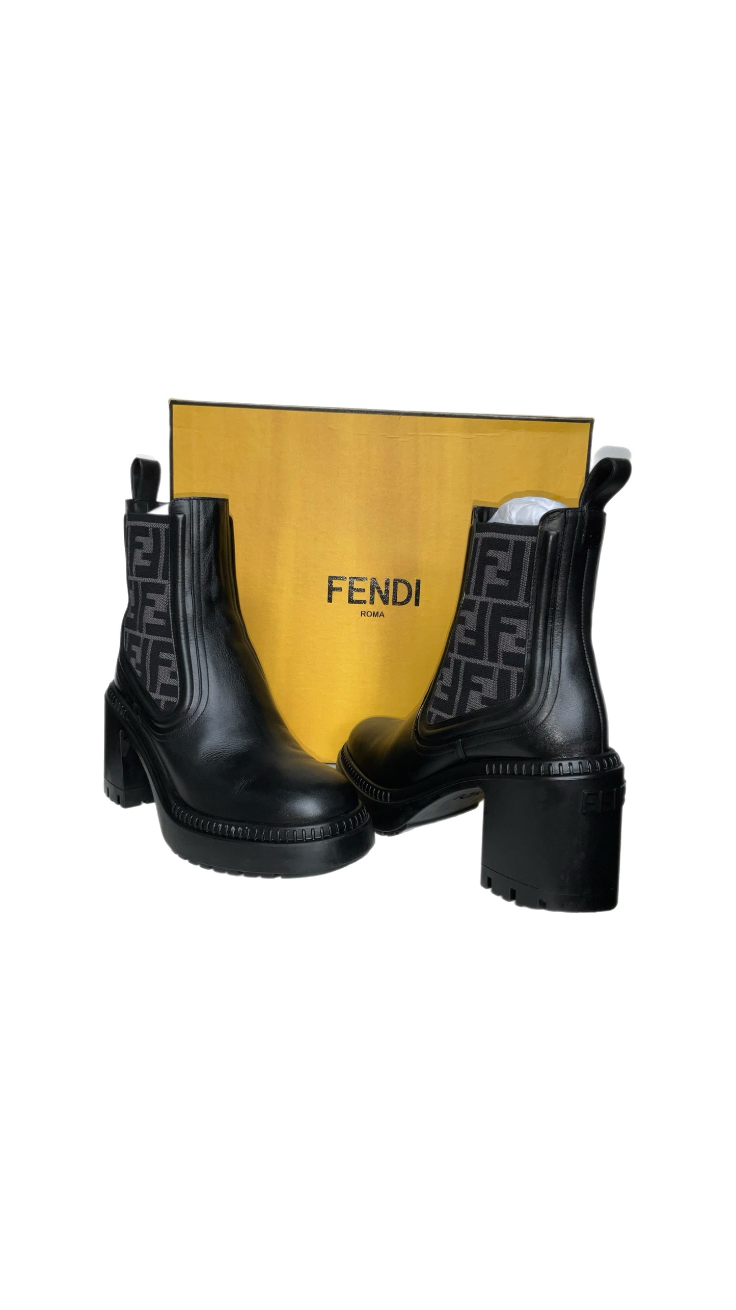 FENDI  “Black Domino” Biker Boots