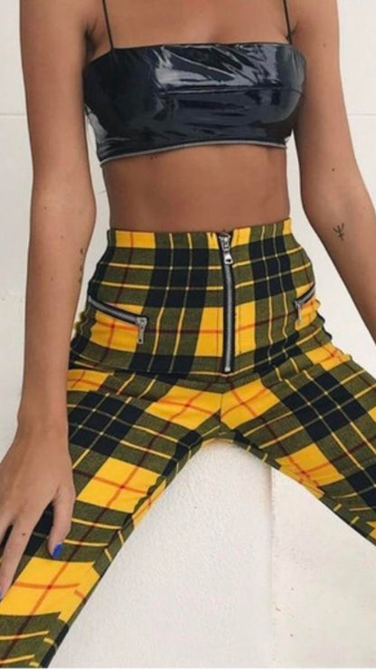 Tiger Mist "Pearl Plaid Yellow" Pants