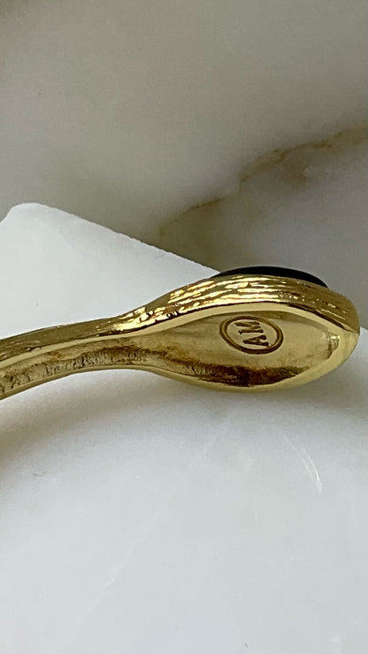 Alexis Bittar Gold-Tone Onyx Cuff Bracelet