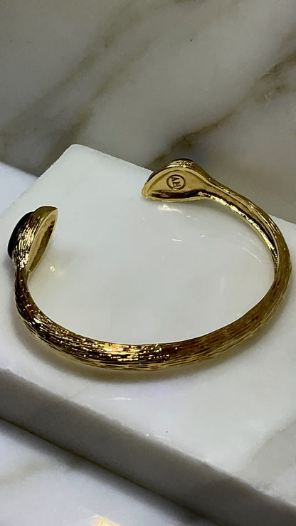 Alexis Bittar Gold-Tone Onyx Cuff Bracelet