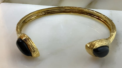 Alexis Bittar Gold-Tone Onyx Cuff Bracelet